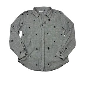 Collective Concepts Striped Star Embroidered Button Down Shirt